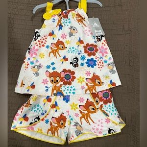 Disney Bambi Top and Shorts Set for Girls Furrytale Friends Size 4T